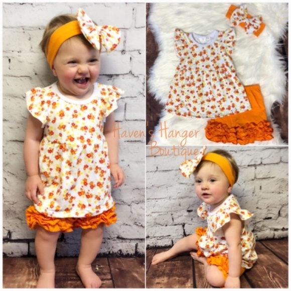 3pc. Baby Girl Floral Shorts Set w/ Headband - Picture 2 of 6